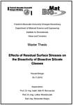 Deckblatt einer Masterarbeit:Effects of Residual Surface Sresses on the Bioactivity of Bioactive Silicate Glasses