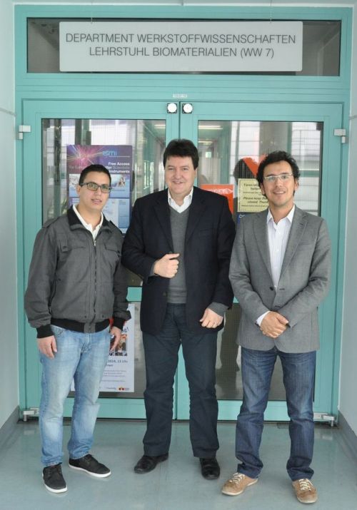 Prof. Humberto Palza, Prof. Boccaccini und Julian Bejarano Narvaez