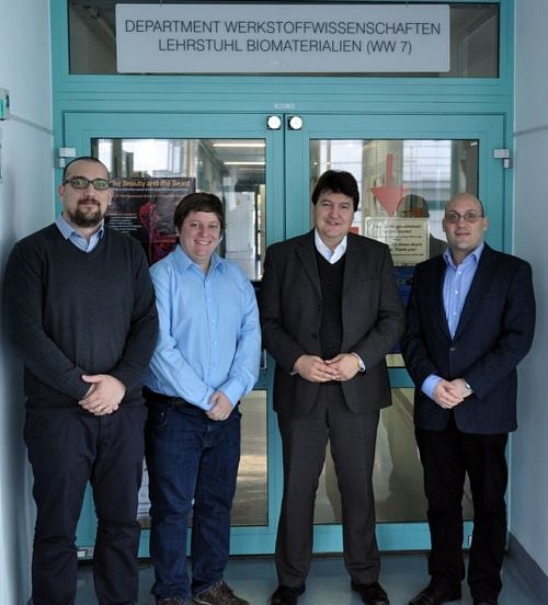 Prof. Boccaccini mit Dr. Soldera und Dr. Suarez