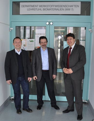 Besuch von Prof. Nicola Tirelli; im Bild mit Prof. Boccaccini und Dr. Detsch