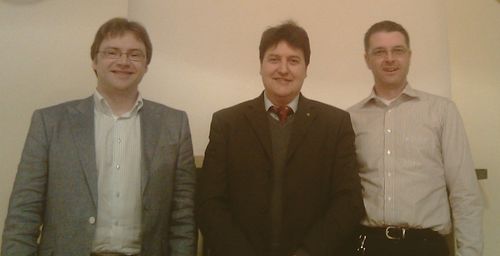 Prof. Groll mit Prof. Boccaccini und Prof. Scheibel