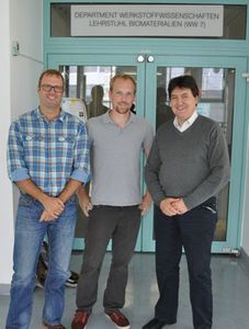 Herr Stefan Kreppel mit Prof. Boccaccini und Prof. Lohbauer