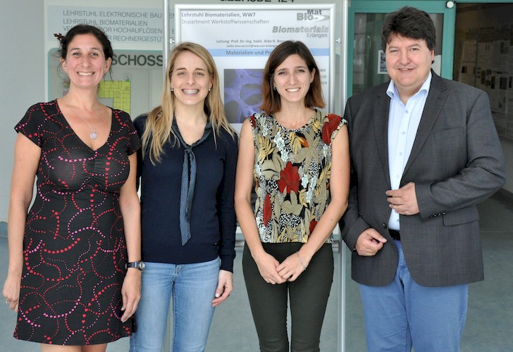 Prof. Ballarre, Nayla Lores und Dr. Julieta Merlo zusammen mit Prof. Boccaccini.