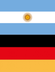 Deutsche und Argentinische Flagge kombiniert.