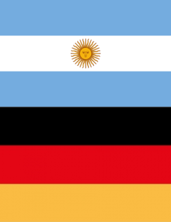 Deutsche und Argentinische Flagge kombiniert.