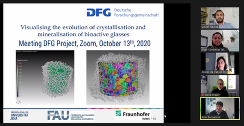 Zum Artikel "Halle-Jena-Erlangen Zusammenarbeit auf dem Gebiet der bioaktiven Glaskeramik: Online-Projekttreffen"