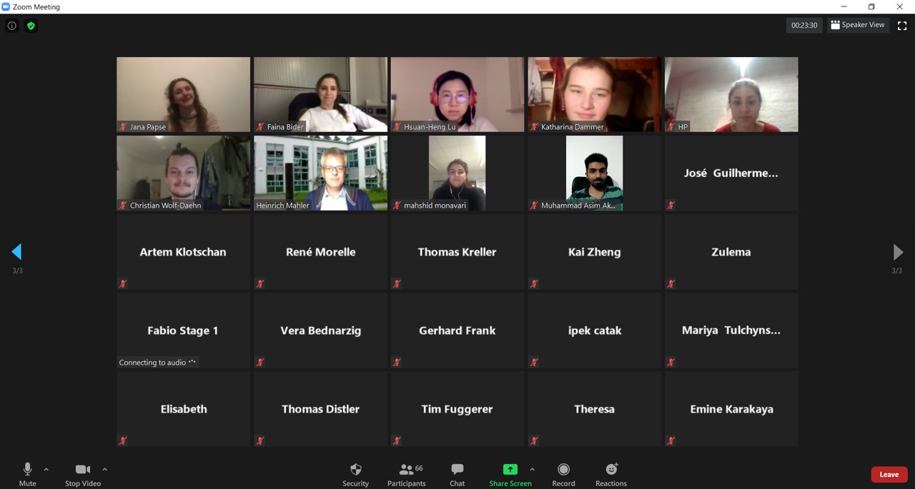 Teilnehmer des online Seminars.