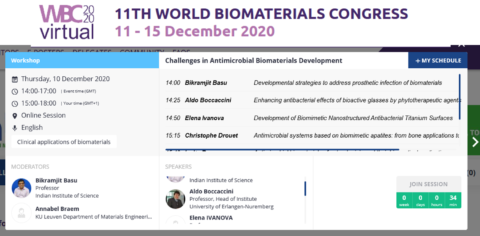 Zum Artikel "Erfolgreiche Teilnahme am 11. World Biomaterials Congress (WBC 2020)"