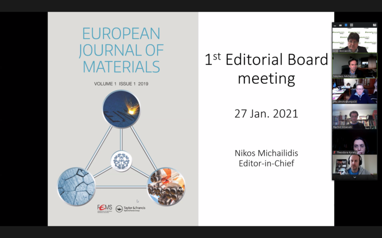 Prof. Boccaccini nimmt an der ersten Editorial Board Sitzung des „European Journal of Materials“ teil
