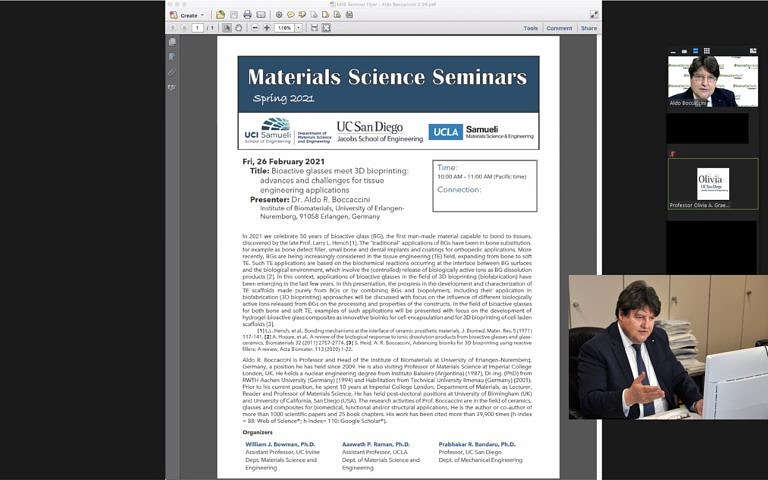Prof. Boccaccini hält eingeladenes Online-Seminar an der Univ. of California, San Diego