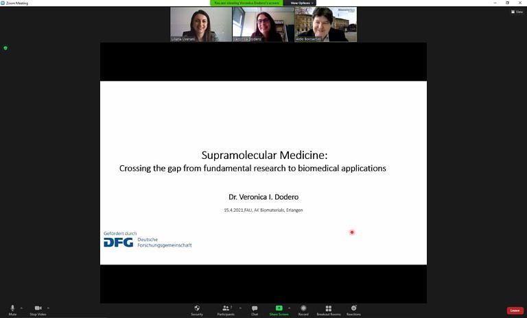 Prof. Veronia I. Dodero (Universität Bielefeld) hält einen eingeladenen Vortrag am Lehrstuhl Biomaterialien