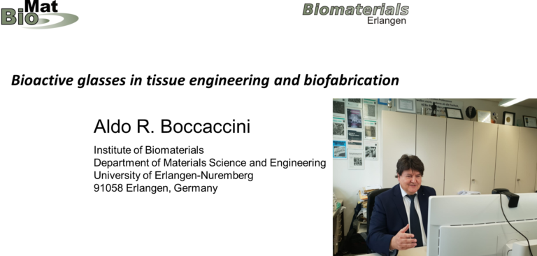 Prof. Boccaccini: Eingeladener Redner beim ACerS-MRS Bioceramics Virtual Workshop