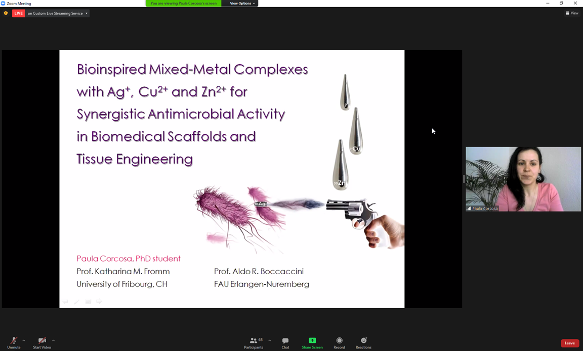 Paula Corcosa bei Ihrer Online-Präsentation.