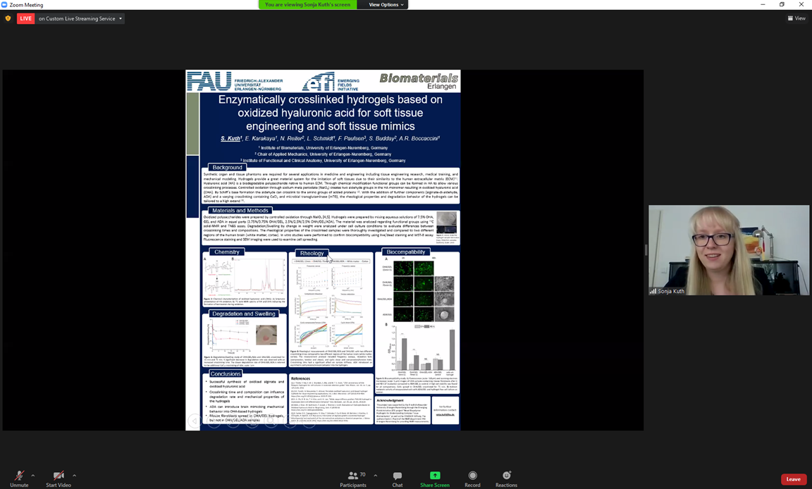 Sonja Kuth bei Ihrer Online-Präsentation.