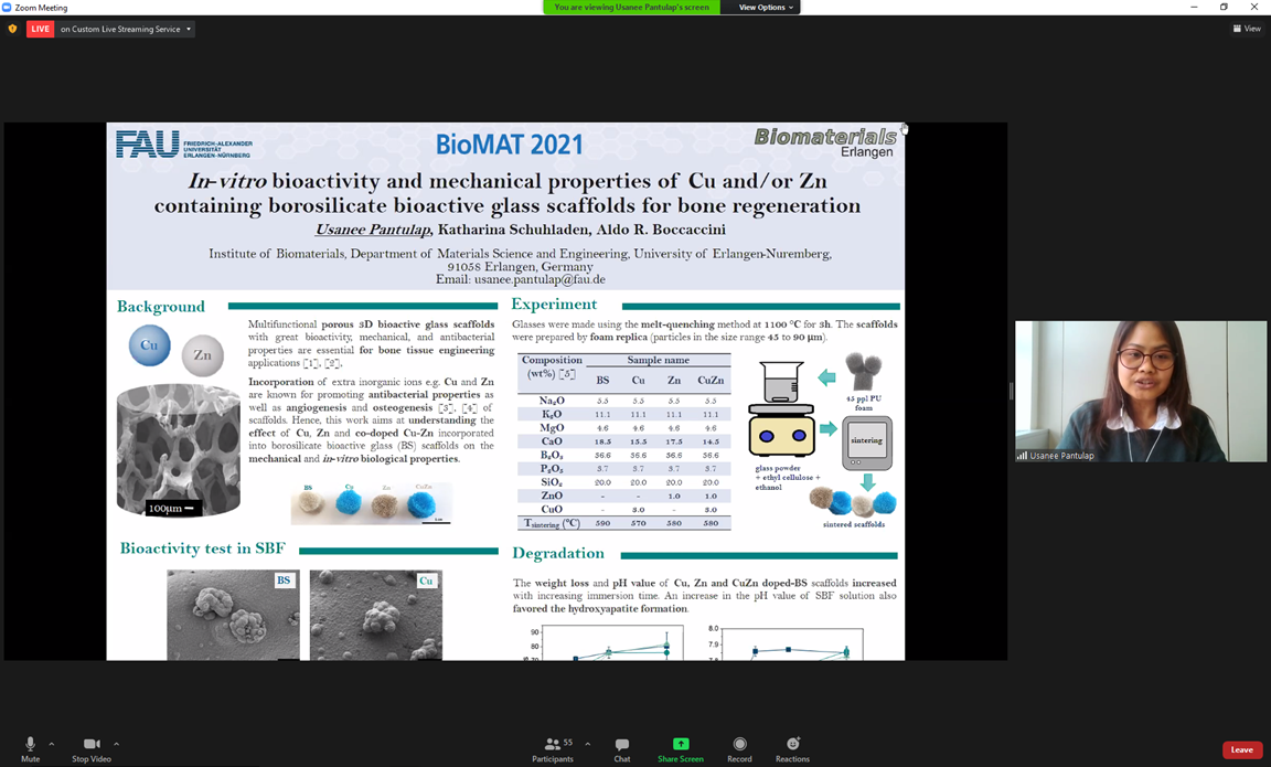 Usanee Pantulap bei Ihrer Online-Präsentation.