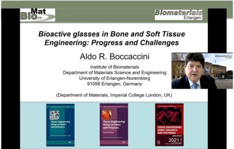 1. Folie der Präsentation "Bioactive glasses in Bone and Soft Tissue Engineering: Process and Challenges