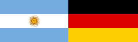 Flaggen von Argentinien und Deutschland