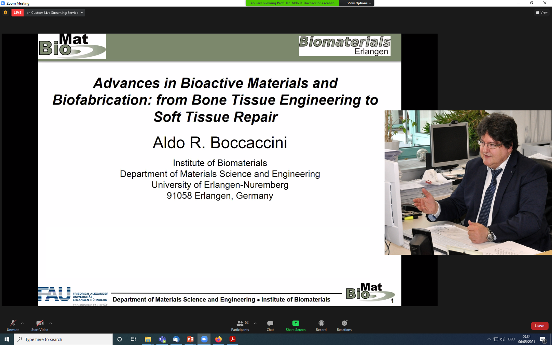 Prof. Boccaccini bei seinem Plenarvortrag.