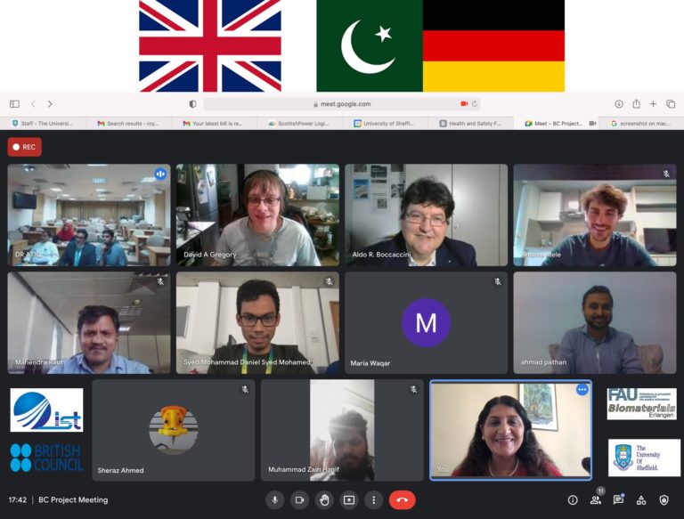 Forschungsfortschrittstreffen des internationalen (Pakistan-Großbritannien-Deutschland) Projekts zu bioaktiven Materialien