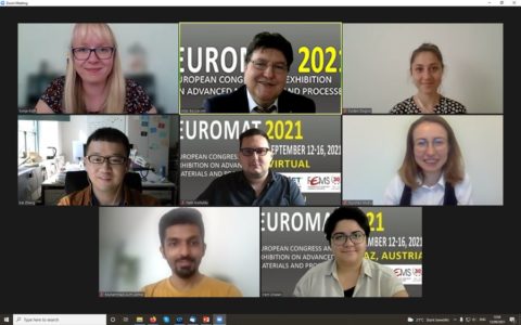 Die Teilnehmer des Lehrstuhl Biomaterialien an der Online Konferenz Euromat 2021.
