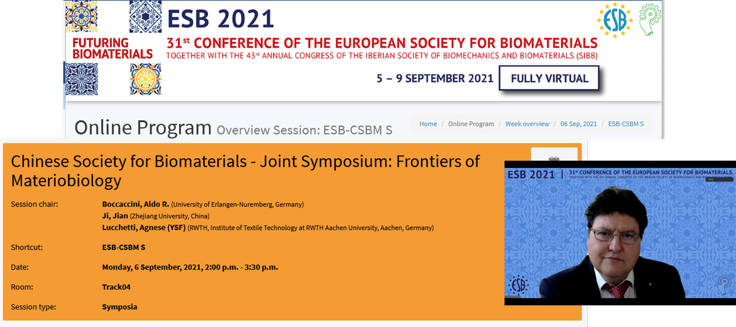 Prof. Boccaccini mit der Eröffnungsfolie des Symposiums 