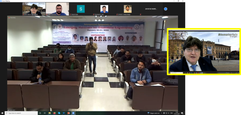Prof. Boccaccini eingeladen, einen online Vortrag beim „International Symposium on Emerging Materials for Biomedical Engineering (EMB 2022)“ in Indien zu halten