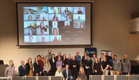 Group photo of the BBCE consortium meeting (in hybrider Form) in Riga, Lettland