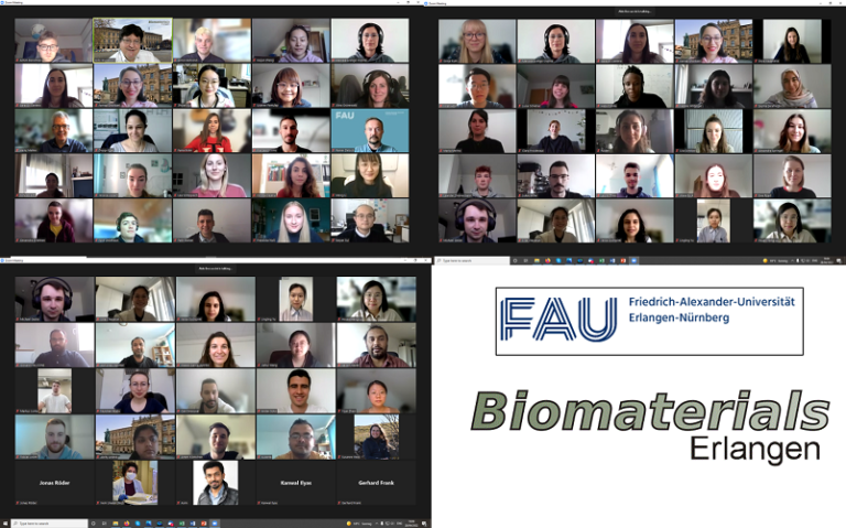 Erste (online) Gruppenbesprechung des Lehrstuhls für Biomaterialien im Sommersemester 2022