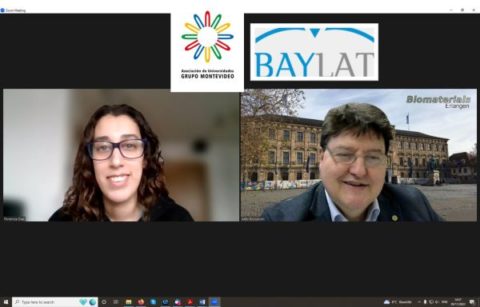 Bild von Prof. Boccaccini und Doktorandin Florencia Diaz im Rahmen der Ehrung zum Preis für den besten Votrag beim 2. AUGM-BAYLAT Symposium