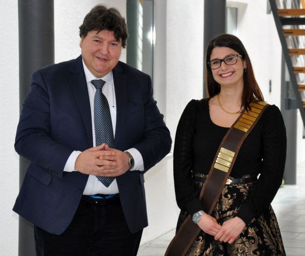 Prof. Boccaccini und Vera Bednarzig nach dem Verteidigungsvortrag