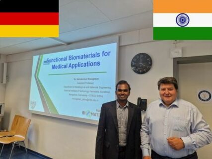 Zum Artikel "Dr. Selvakumar Murugesan (Stipendiat der Alexander von Humboldt-Stiftung) hält eingeladenen Vortrag am Lehrstuhl für Biomaterialien"