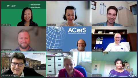 Sctreenshot der Vortragenden beim ACERS Webinar am 17.7.2025, darunter Prof. Boccaccini